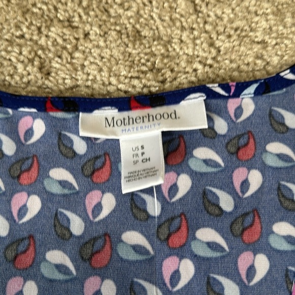 Motherhood Maternity Long Sleeve Flare Dress Small NWT V Neck - Picture 4 of 6